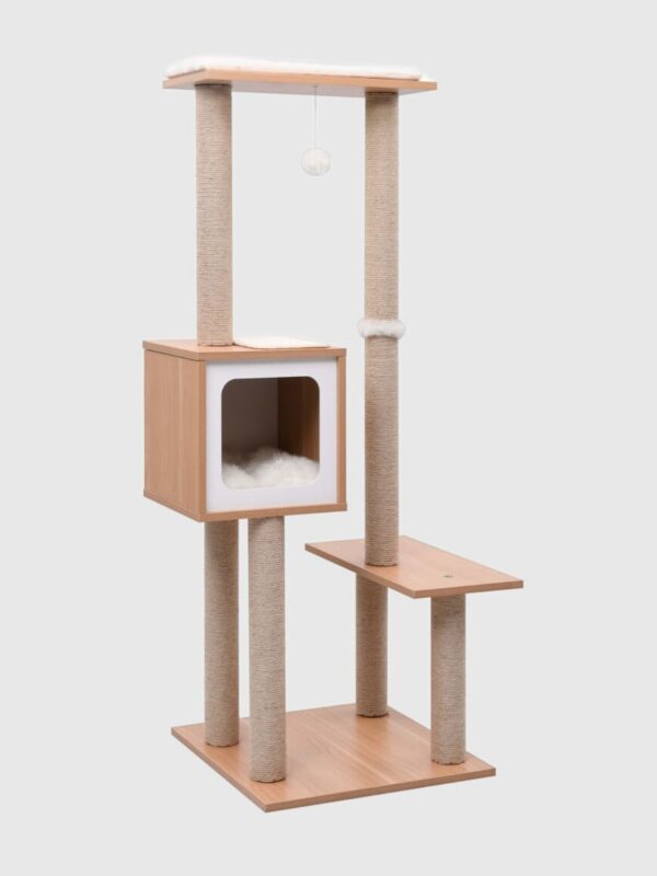Drapak dla Kota z domkiem i matą do drapania - 129 cm