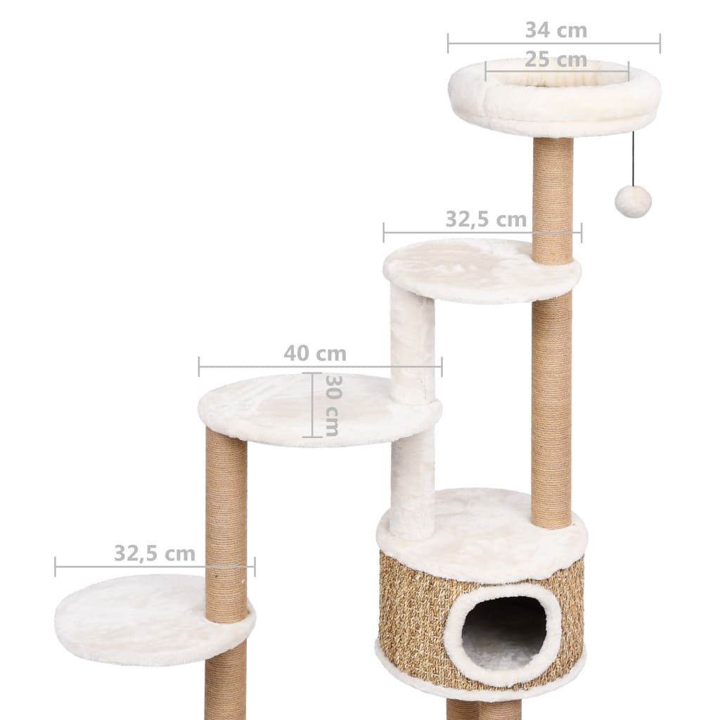 Beżowy drapak dla Kota z trawą morską - 148 cm - obrazek 2