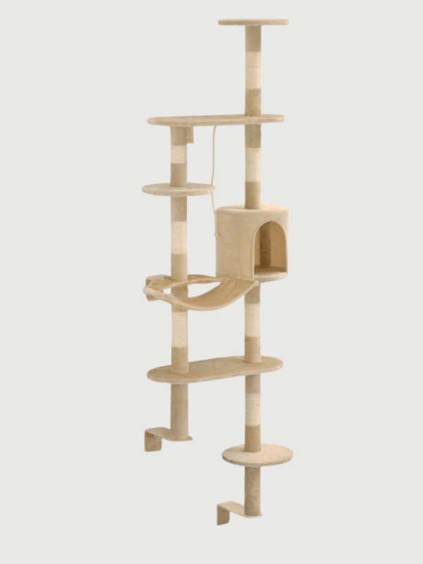 Ścienny drapak dla kota z domkiem 194 cm