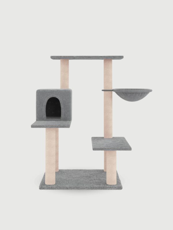 Drapak dla kota, z sizalowymi słupkami, jasnoszary, 82,5 cm