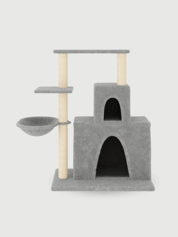 Drapak dla kota, z sizalowymi słupkami, jasnoszary, 83 cm