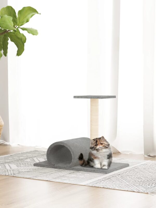 Drapak dla kota z tunelem, jasnoszary, 60x34,5x50 cm