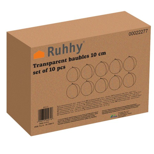 Bombki przezroczyste 10cm zestaw 10szt Ruhhy 22277 - obrazek 16