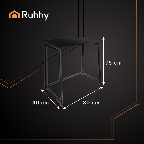 Biurko składane drewniane czarne Ruhhy 26117 - obrazek 2