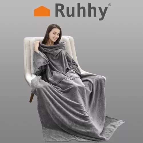 Bluza- kocoszlafrok jasnoszary Ruhhy 22649 - obrazek 3