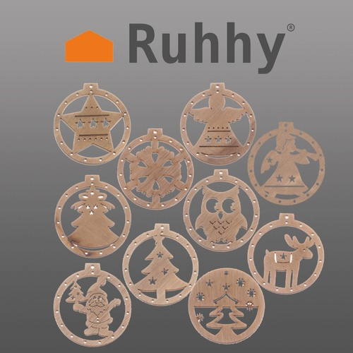 Bombki drewniane - 10 szt - obrazek 3