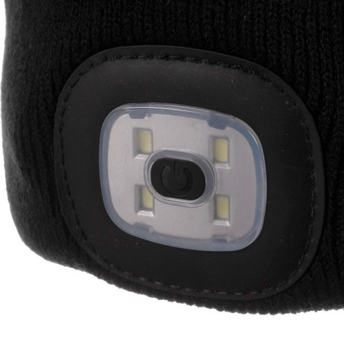 Czapka zimowa z latarką- czarna Trizand 22663 - obrazek 6