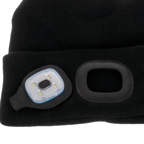 Czapka zimowa z latarką- czarna Trizand 22663 - obrazek 7