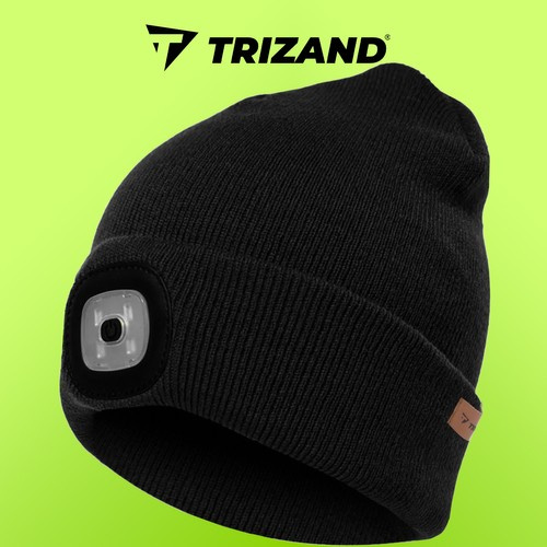 Czapka zimowa z latarką- czarna Trizand 22663 - obrazek 9