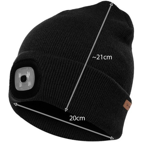 Czapka zimowa z latarką- czarna Trizand 22663 - obrazek 3
