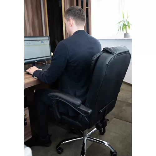 Fotel biurowy z podnóżkiem- czarny Malatec 23286 - obrazek 14