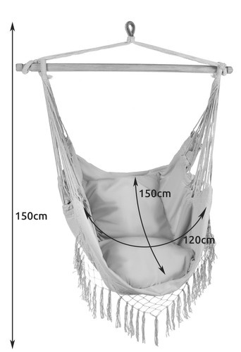 Hamak - krzesło brazylijskie szare Gardlov 23671 - obrazek 3