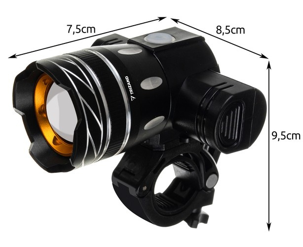 Lampka rowerowa T6 USB + tylne światło 23681 - obrazek 3