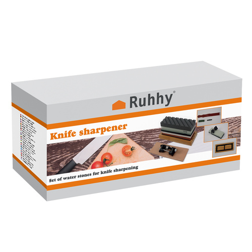 Ostrzałka do Noży Kuchennych Dłut Kamień Wodny Osełka do Ostrzenia + Pasek RUHHY 23763 - obrazek 2