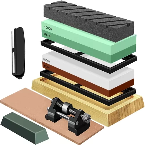 Ostrzałka do Noży Kuchennych Dłut Kamień Wodny Osełka do Ostrzenia + Pasek RUHHY 23763