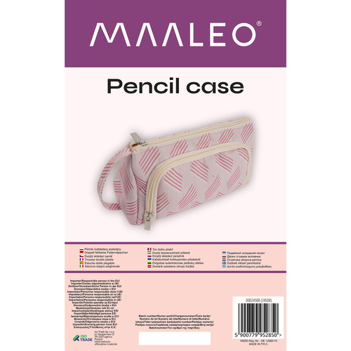 Piórnik Szkolny Dwukomorowy Rozkładany Saszetka Podwójny Różowy dla Dzieci - obrazek 12