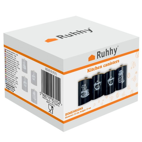 Pojemniki kuchenne - 4 szt. Ruhhy 24578 - obrazek 2