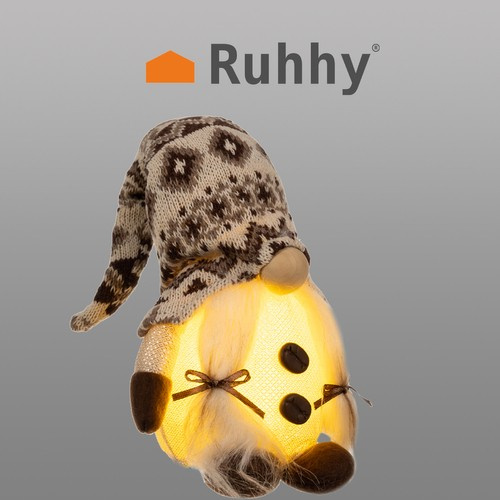 Skrzat stojący szary- świecący LED 23754 - obrazek 2