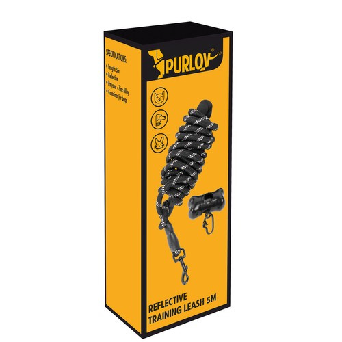 Smycz treningowa odblaskowa 5m Purlov 21655 - obrazek 9