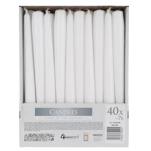 Świeca stożek biała - zestaw 40 szt. - obrazek 7