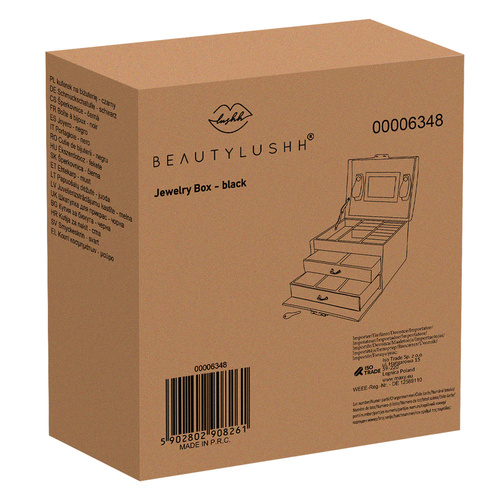 Szkatułka/ kuferek na biżuterię - czarny - obrazek 2