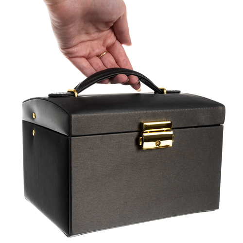 Szkatułka/ kuferek na biżuterię - czarny - obrazek 6