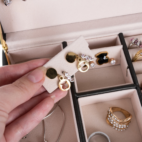 Szkatułka/ kuferek na biżuterię - czarny - obrazek 8