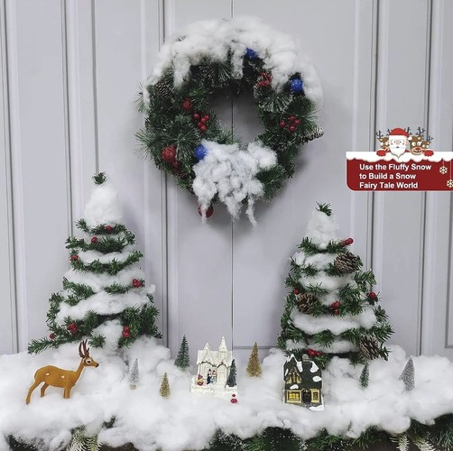 Sztuczny Śnieg Sypki Ozdobny Dekoracyjny Puch do Dekoracji na Święta 1 kg - obrazek 13