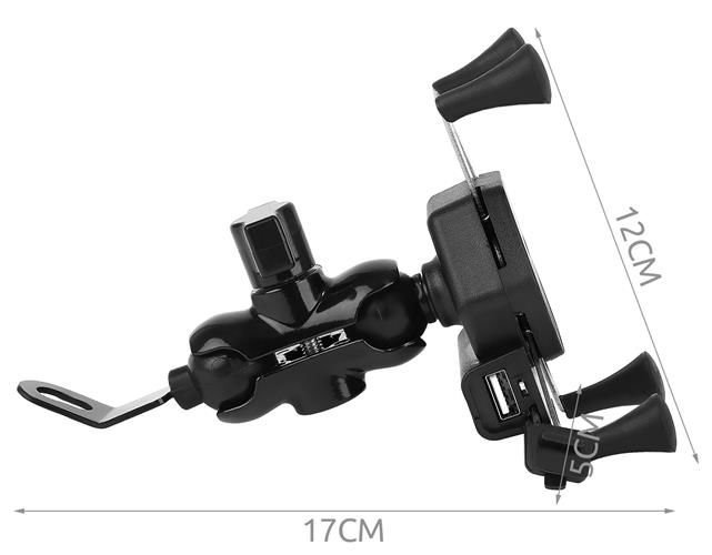 Uchwyt na telefon do motocykla z ładowarką - obrazek 3