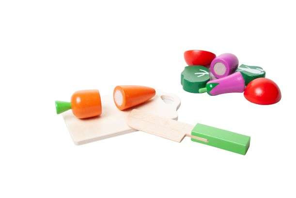 Warzywa do krojenia drewniane w wiaderku - obrazek 7