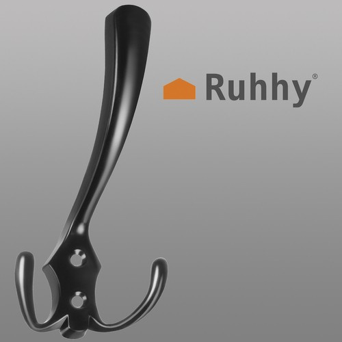 Wieszak ścienny czarny- zestaw 5 szt. - obrazek 2