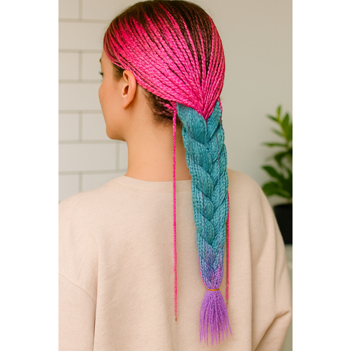 Włosy syntetyczne warkoczyki ombre róż/ni/f W10341 - obrazek 8