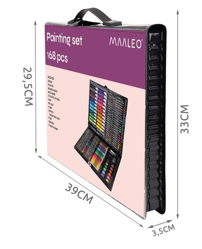 Zestaw do malowania w walizce 168 szt czarny - obrazek 3