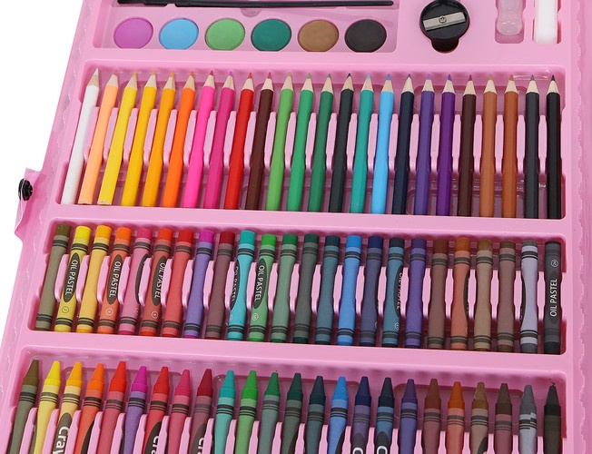 Zestaw do malowania w walizce 168 szt różowy - obrazek 8