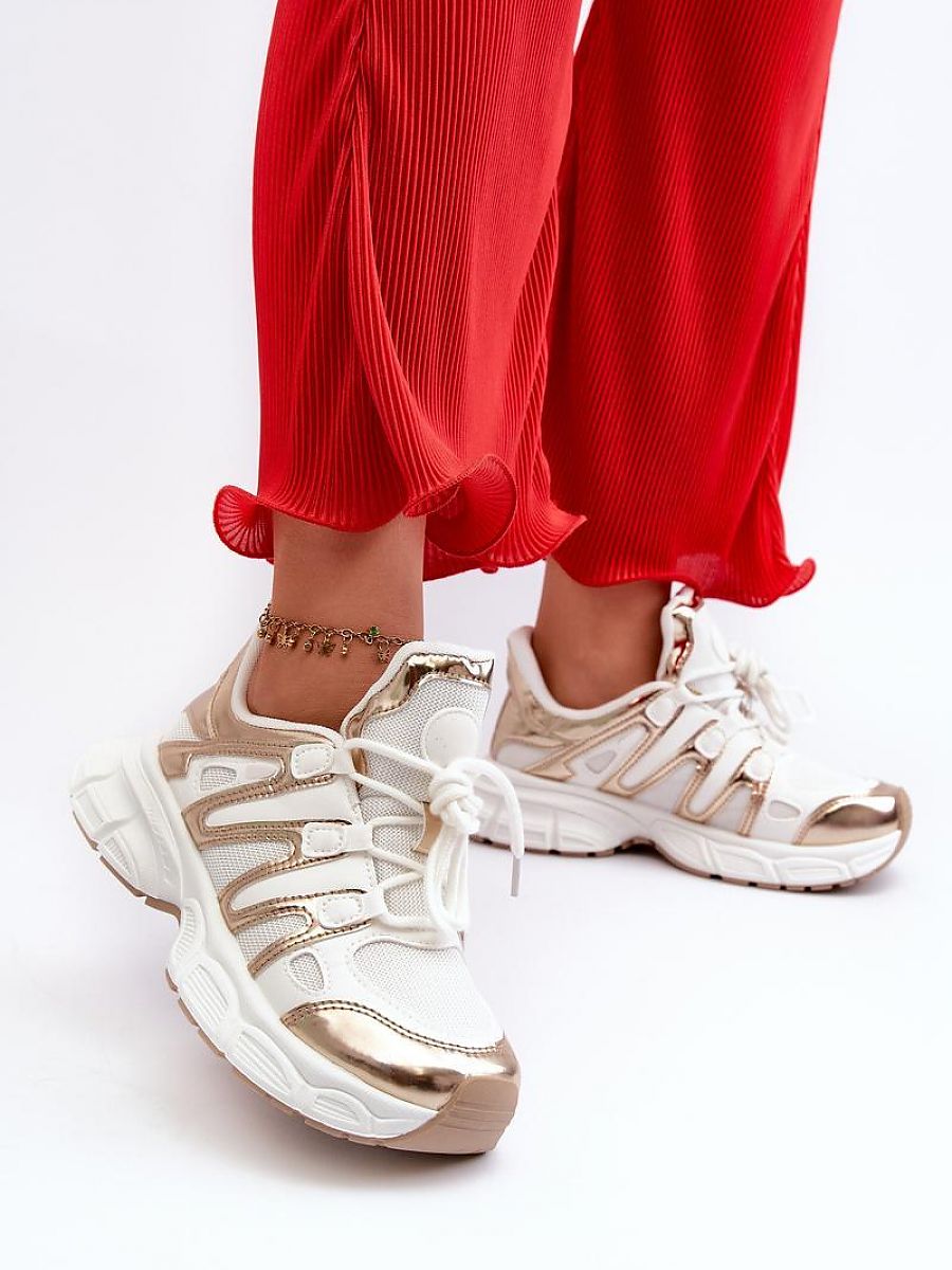Buty Sportowe Model Ahmani NB633P White/Gold - Step in style - obrazek 3