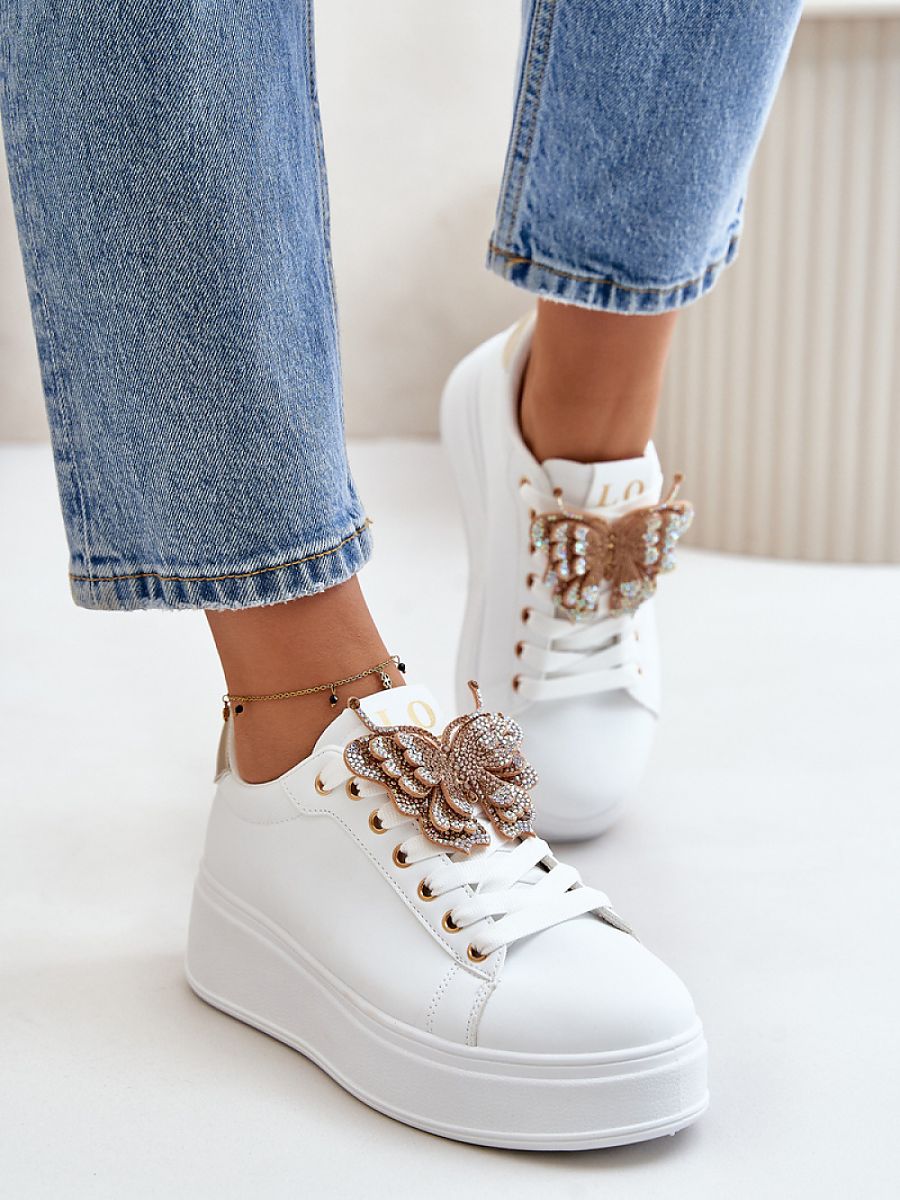 Buty Sportowe Model Naritevia YY-23 White/Gold - Step in style - obrazek 3