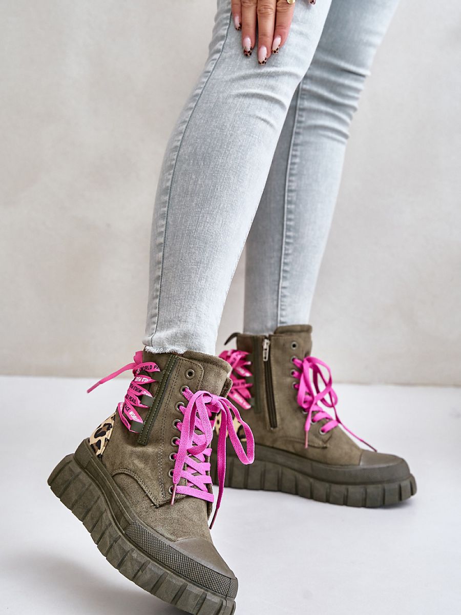 Botki Model Edidda 24BT26-7378 Panterka/Green - Step in style