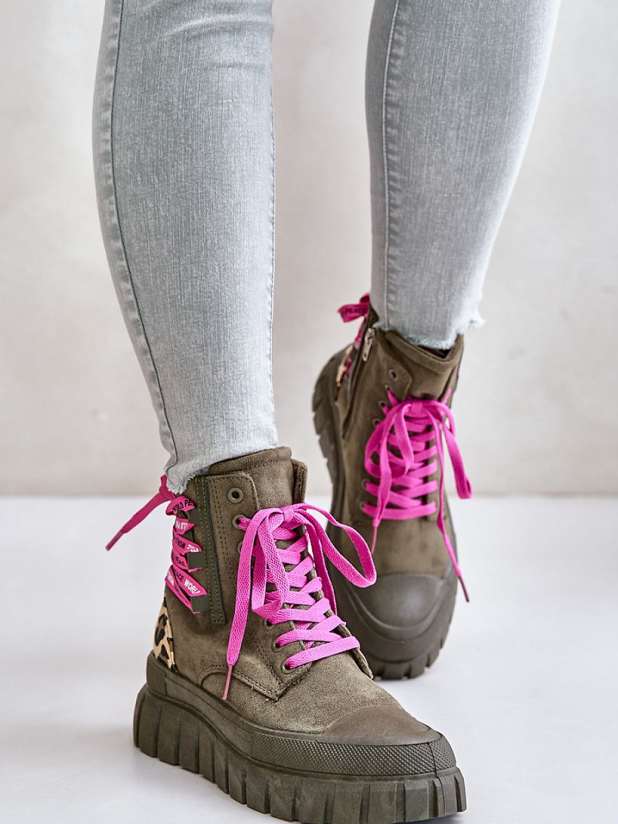 Botki Model Edidda 24BT26-7378 Panterka/Green - Step in style - obrazek 3