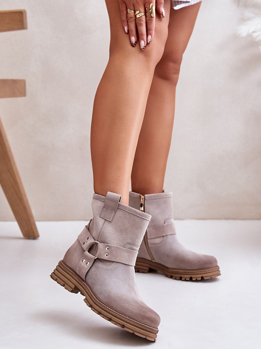 Botki Model Lewski 3610 Cappuccino Zamsz - Step in style