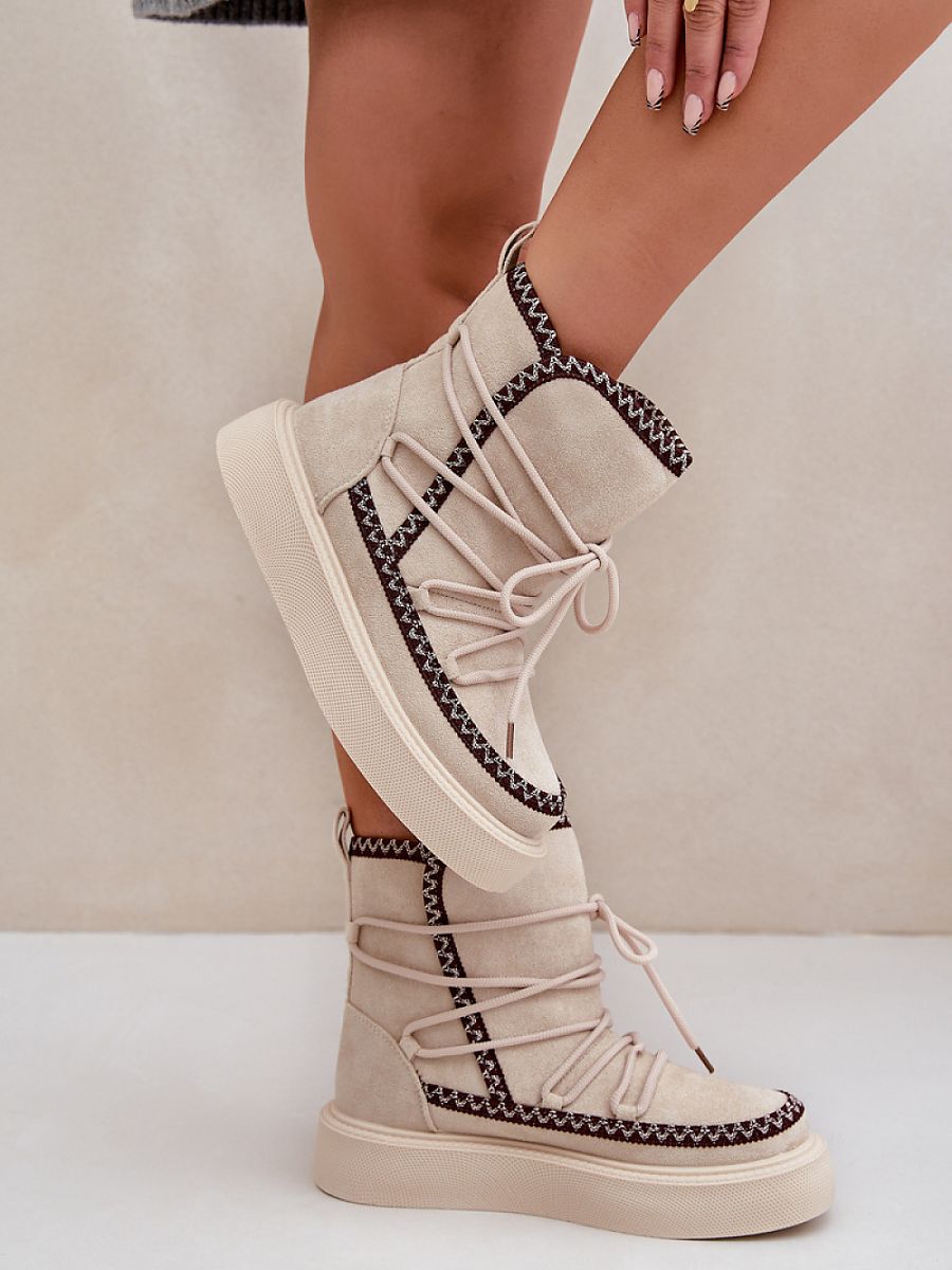 Śniegowce Model Naleris MD1094-7 Light Beige - Step in style - obrazek 3