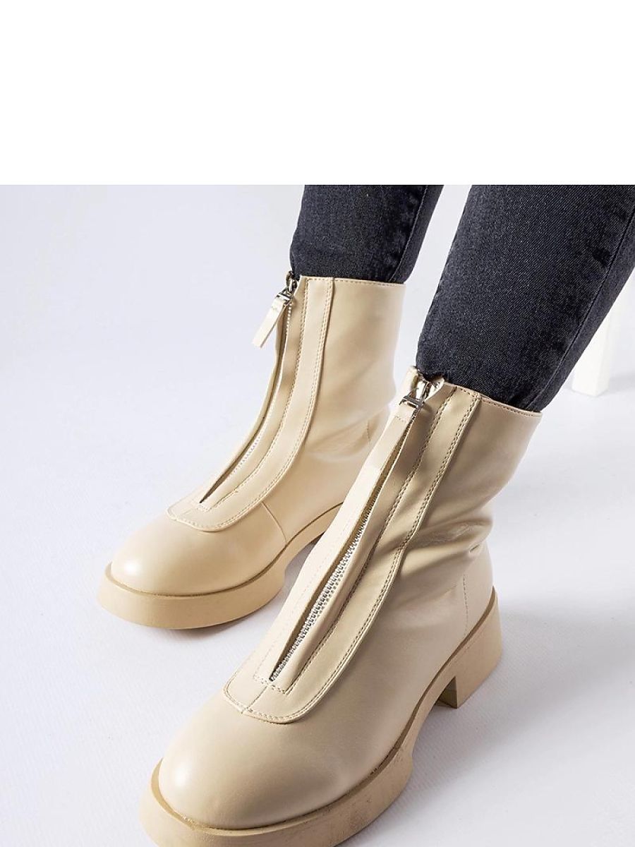 Beżowe ocieplane botki z suwakiem Baldo - Solea - obrazek 2