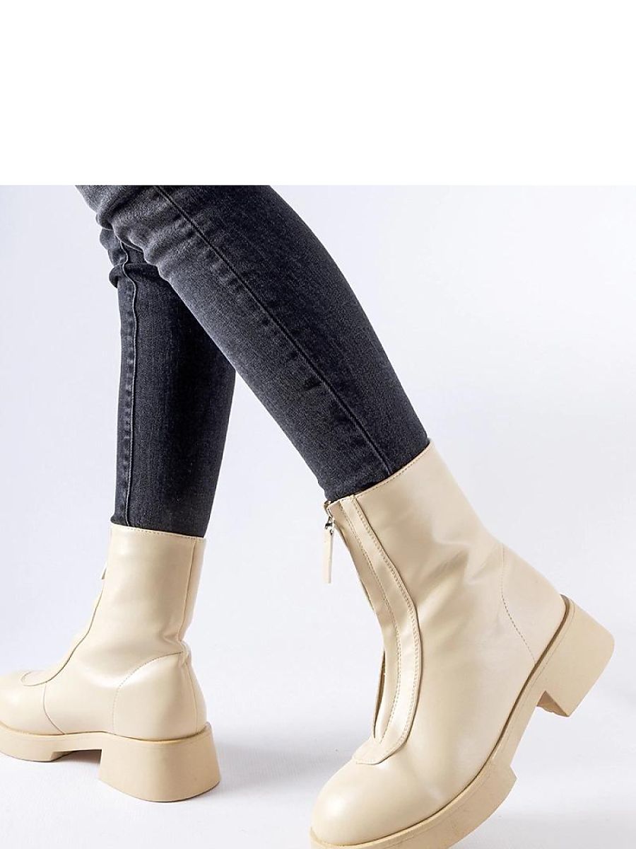 Beżowe ocieplane botki z suwakiem Baldo - Solea - obrazek 3