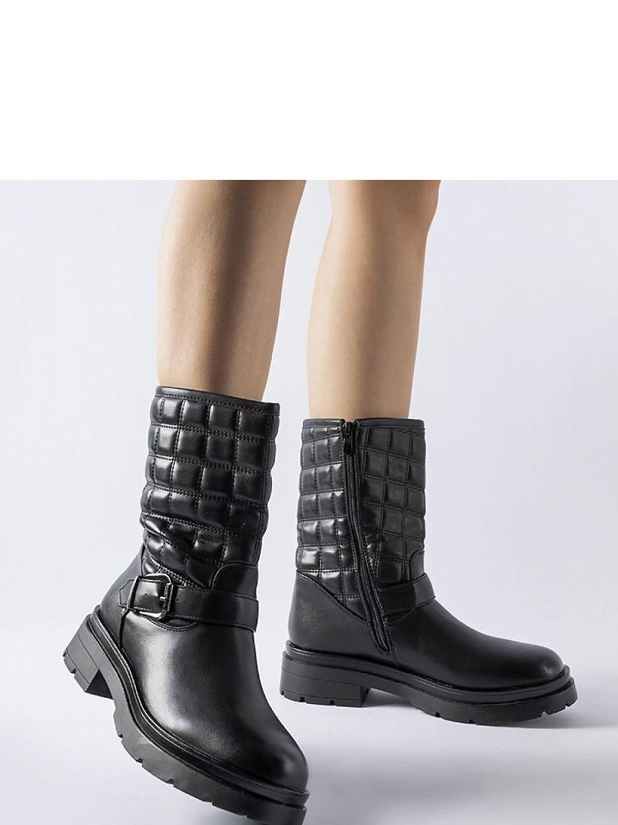 Czarne botki z pikowana cholewką Bluffs - Solea