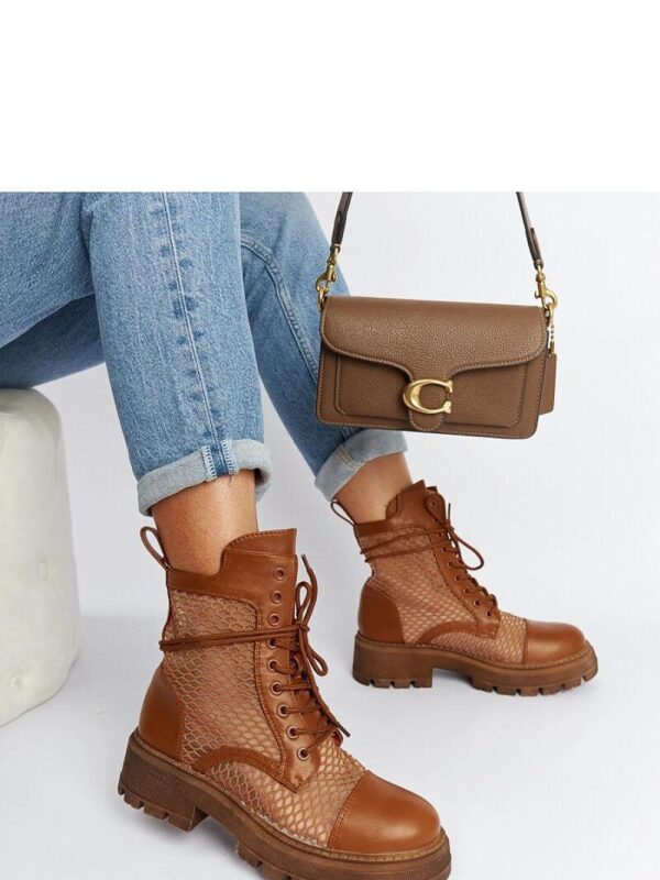 Brązowe prześwitujące trapery Waldeck - Solea