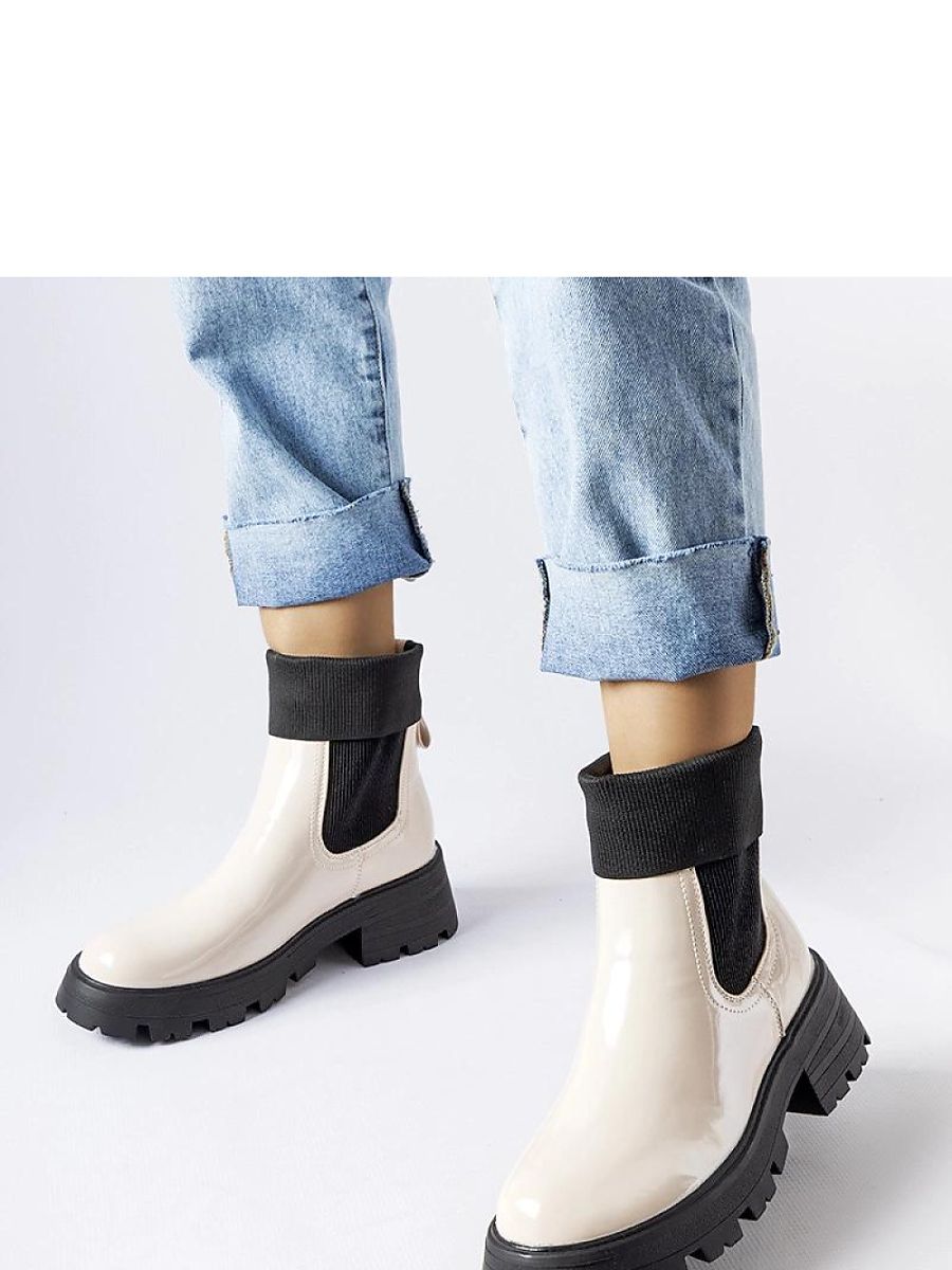 Beżowe wsuwane botki workery Breolungi - Solea