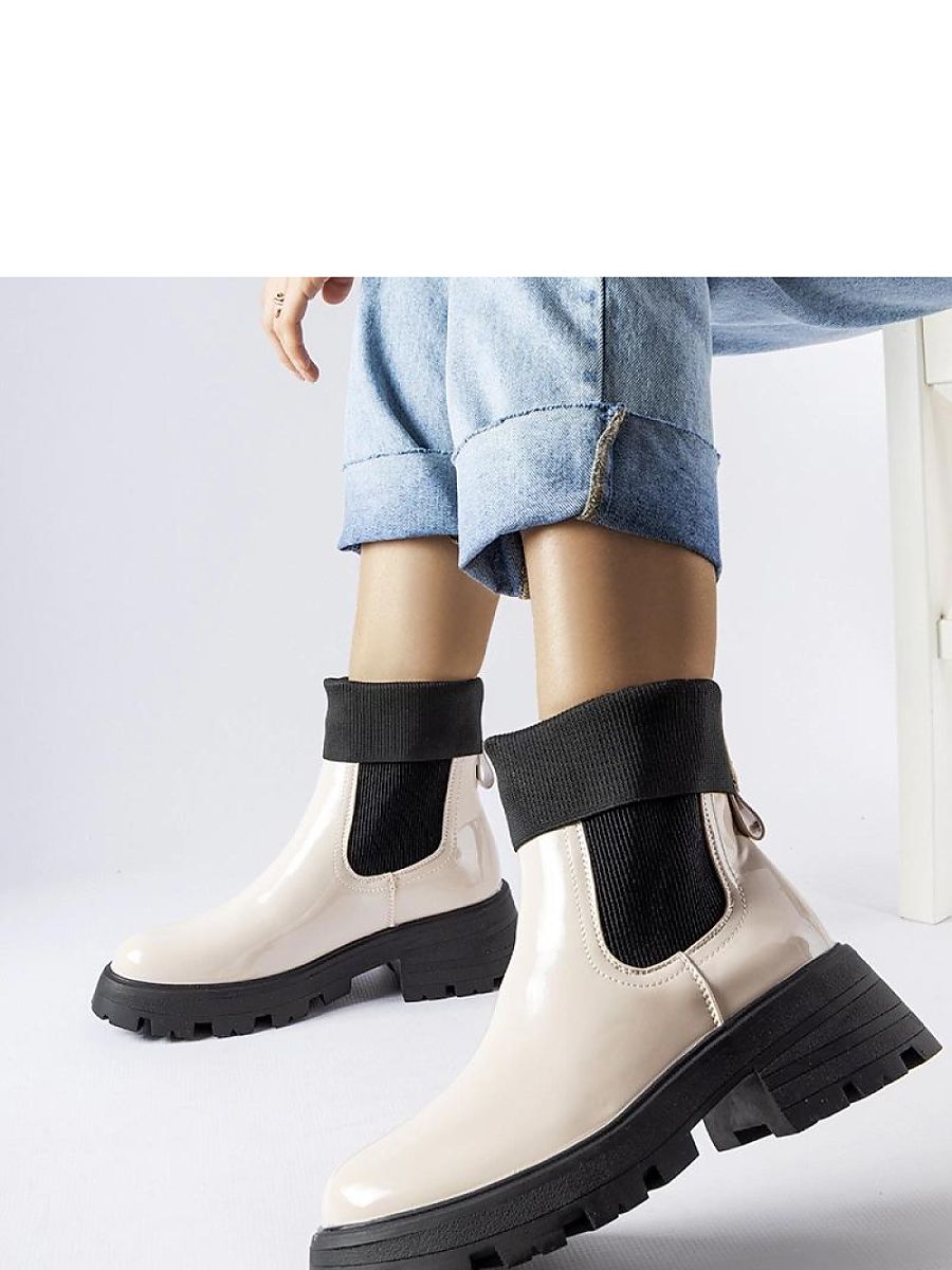 Beżowe wsuwane botki workery Breolungi - Solea - obrazek 2