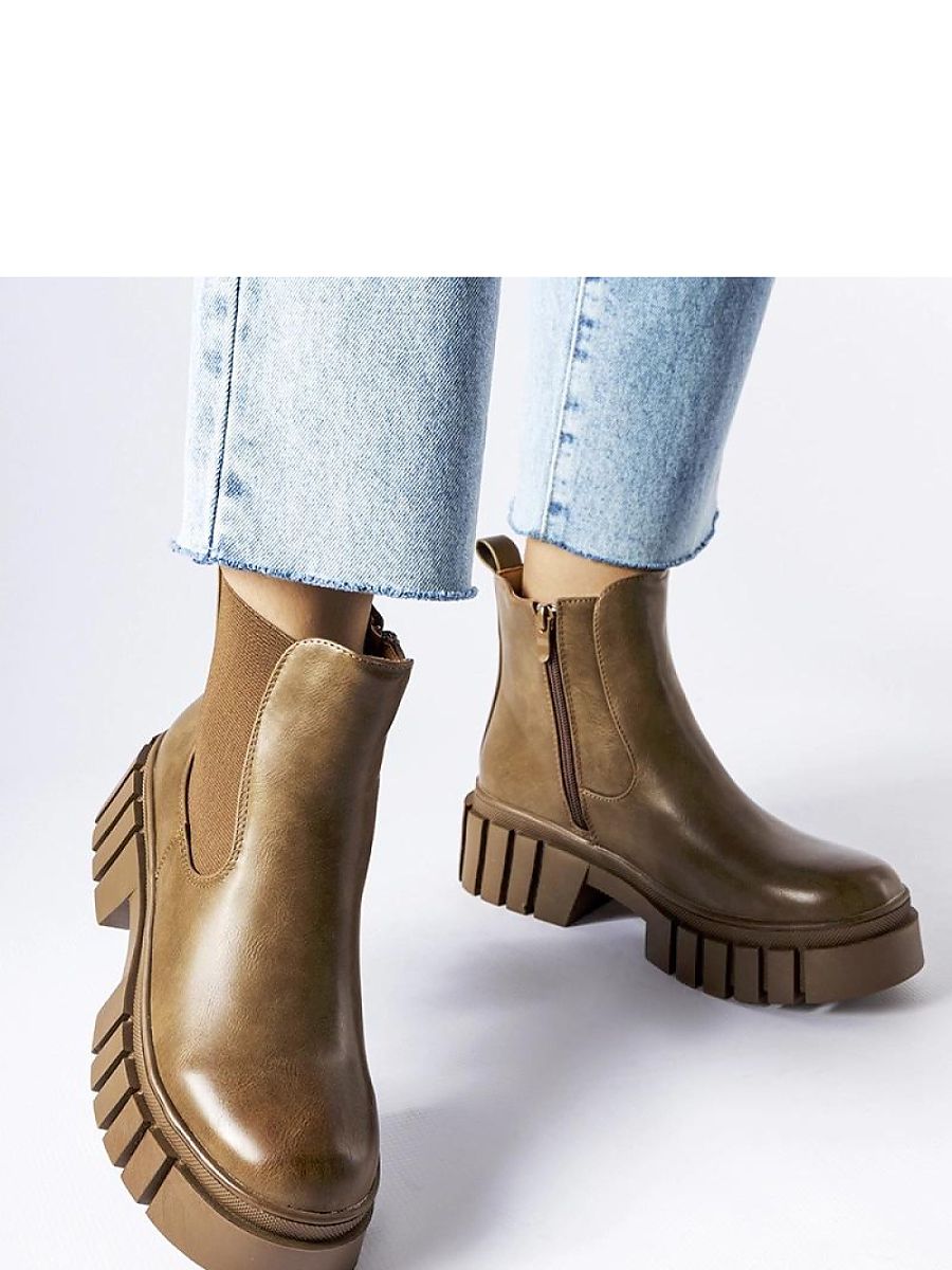 Brązowe sztyblety na platformie Giusy - Solea - obrazek 2