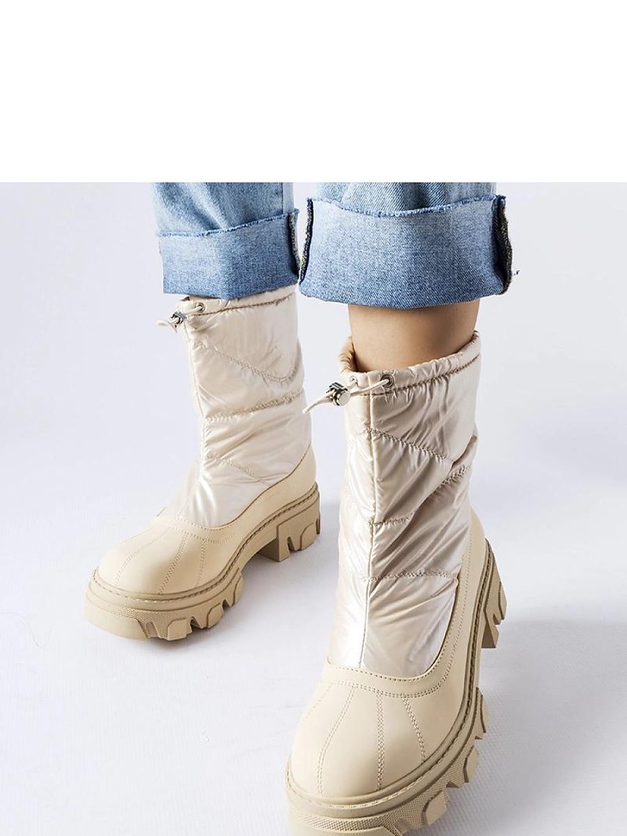 Beżowe śniegowce ze ściągaczem Cendrillon - Solea