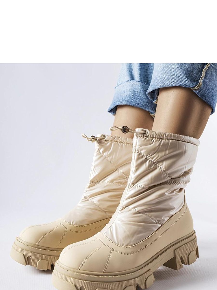 Beżowe śniegowce ze ściągaczem Cendrillon - Solea - obrazek 2