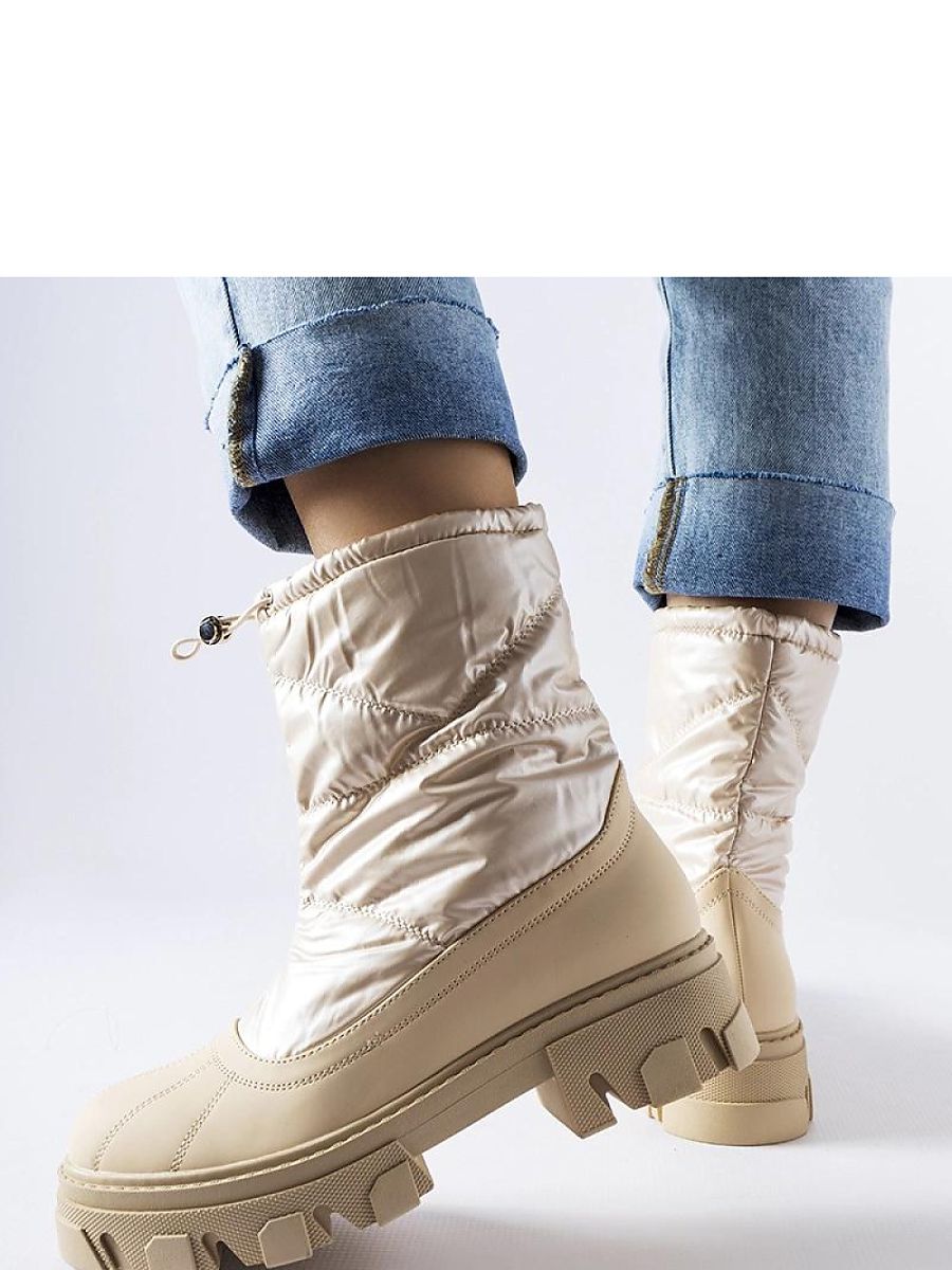 Beżowe śniegowce ze ściągaczem Cendrillon - Solea - obrazek 3